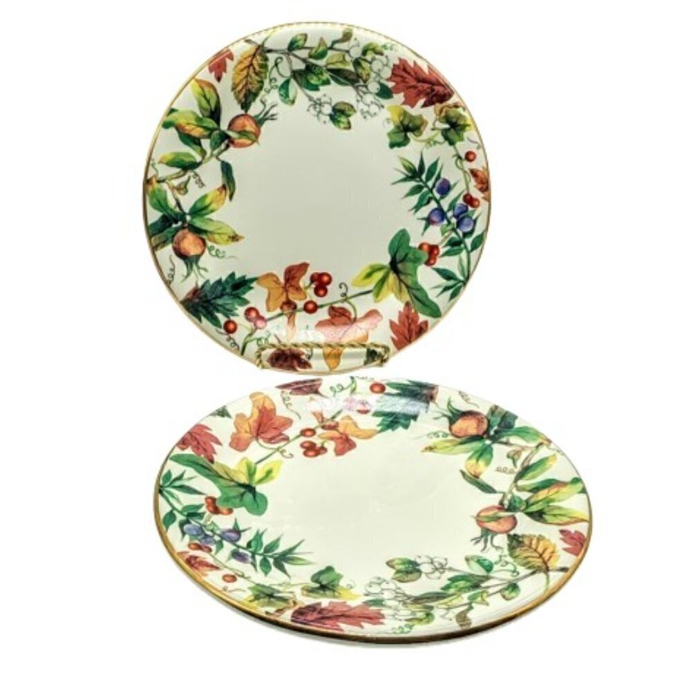 Vintage Crate & Barrel Ceramica VARM Made in Italy Vivaldi Dessert Plates (2)